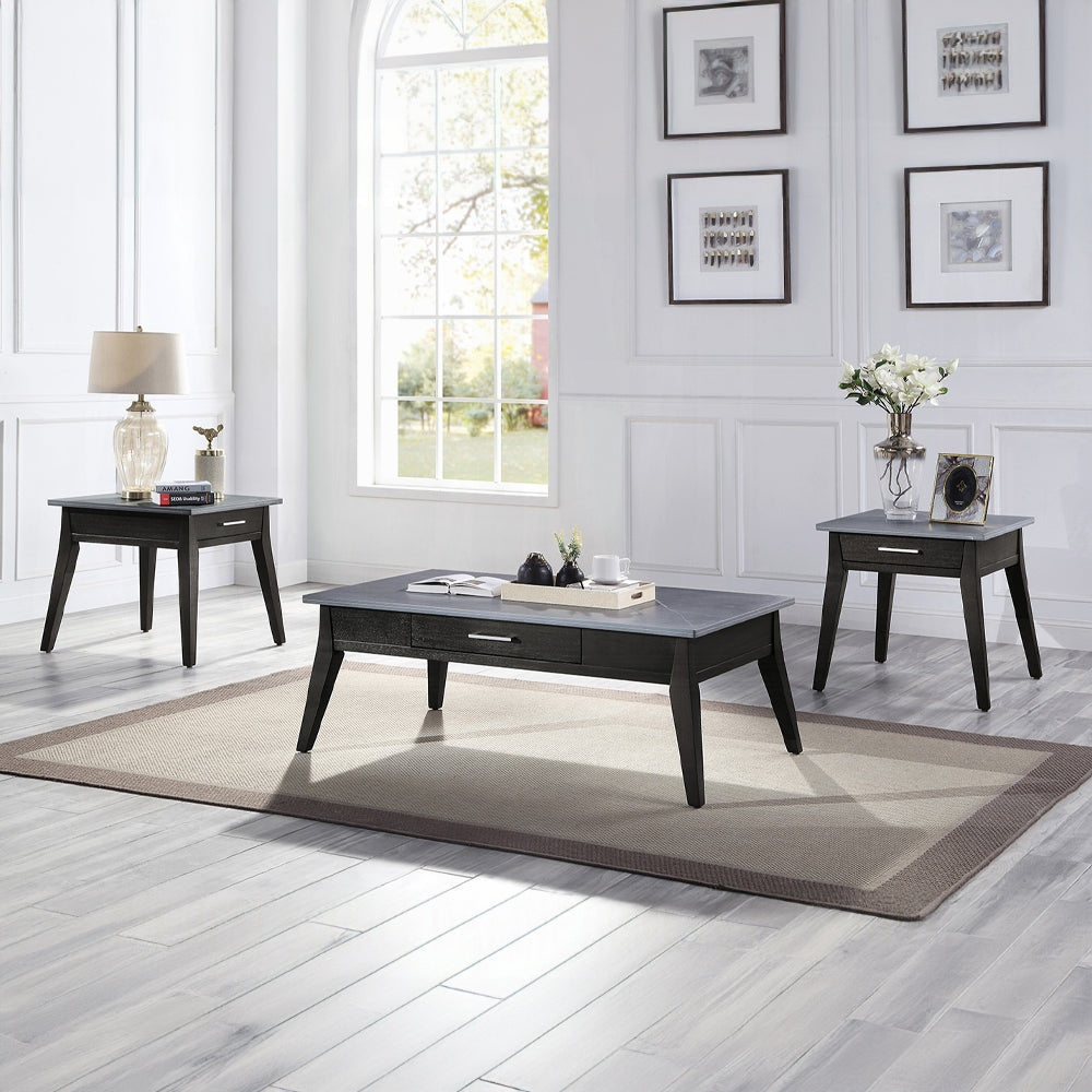 ACME Zemocryss Colletion 4-Piece Living Room Set Include Sofa, Loveseat, Chair and Coffee Table, Beige Fabric