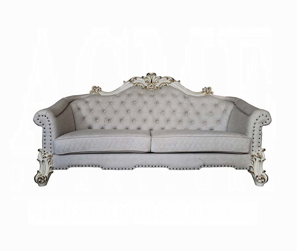 ACME Vendome II Colletion 4-Piece Living Room Set Include Sofa, Loveseat, Chair and Coffee Table, Antique Pearl Finish