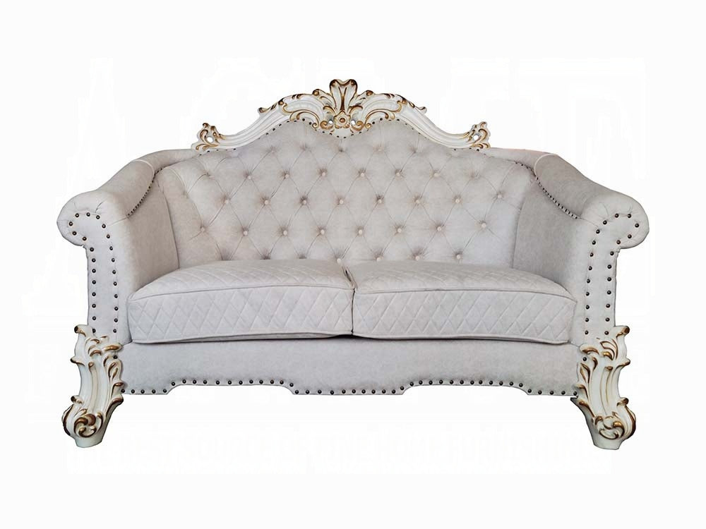 ACME Vendome II Colletion 4-Piece Living Room Set Include Sofa, Loveseat, Chair and Coffee Table, Antique Pearl Finish