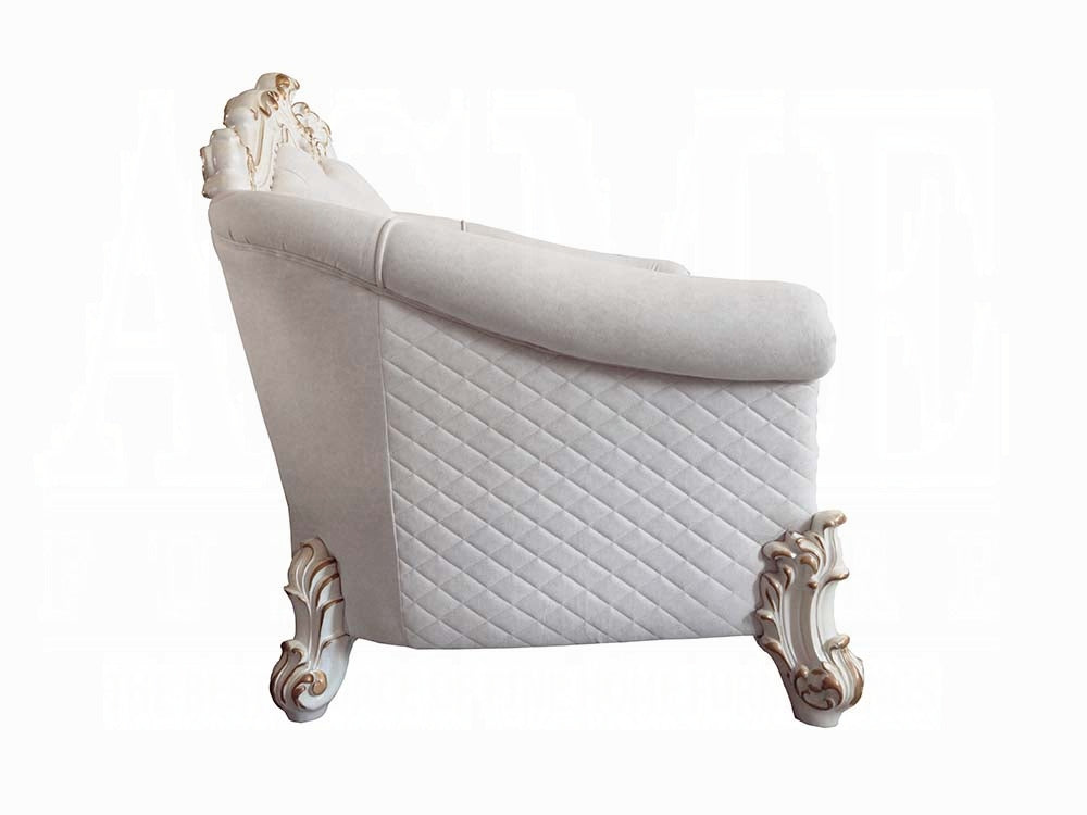 ACME Vendome II Colletion 4-Piece Living Room Set Include Sofa, Loveseat, Chair and Coffee Table, Antique Pearl Finish