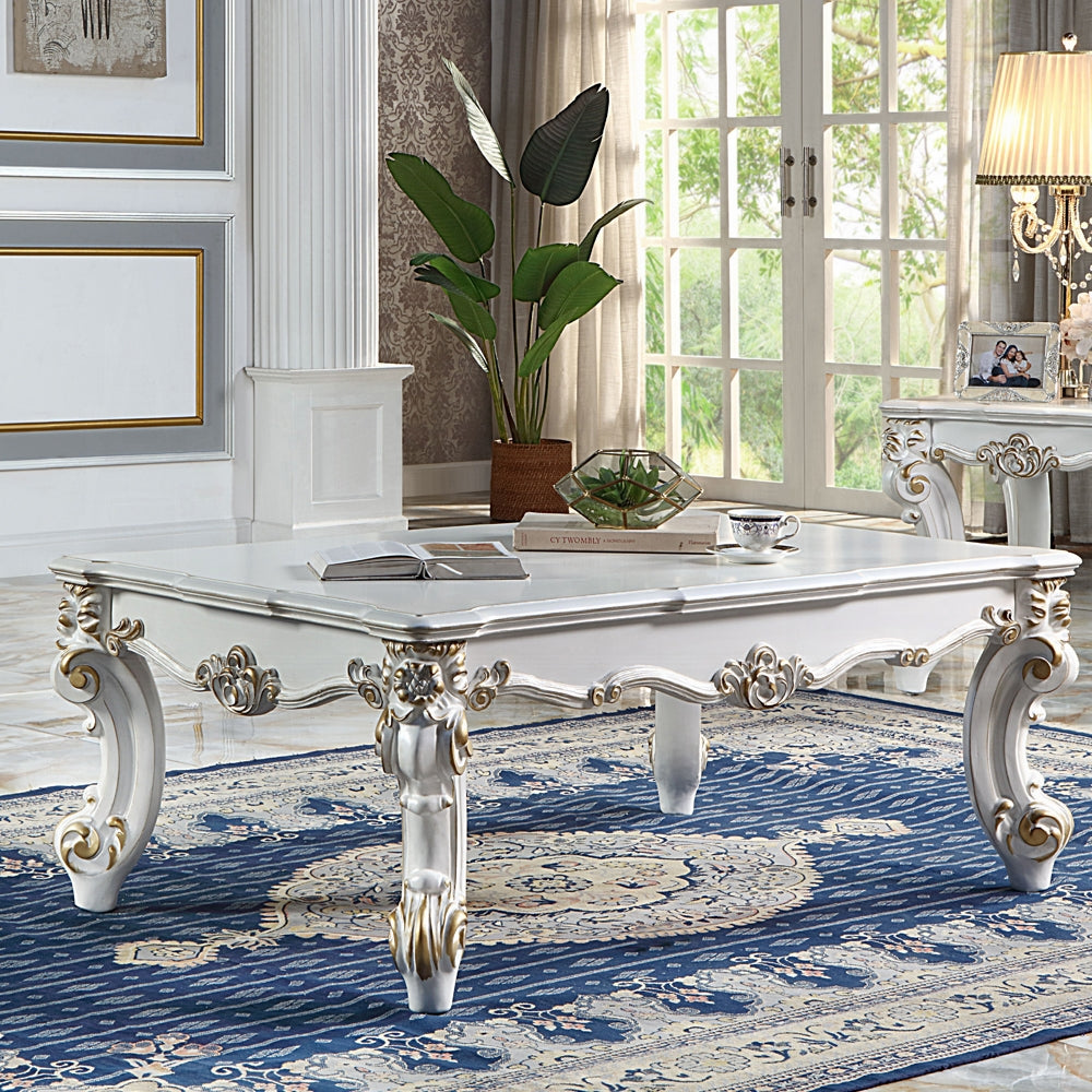 ACME Vendome II Colletion 4-Piece Living Room Set Include Sofa, Loveseat, Chair and Coffee Table, Antique Pearl Finish