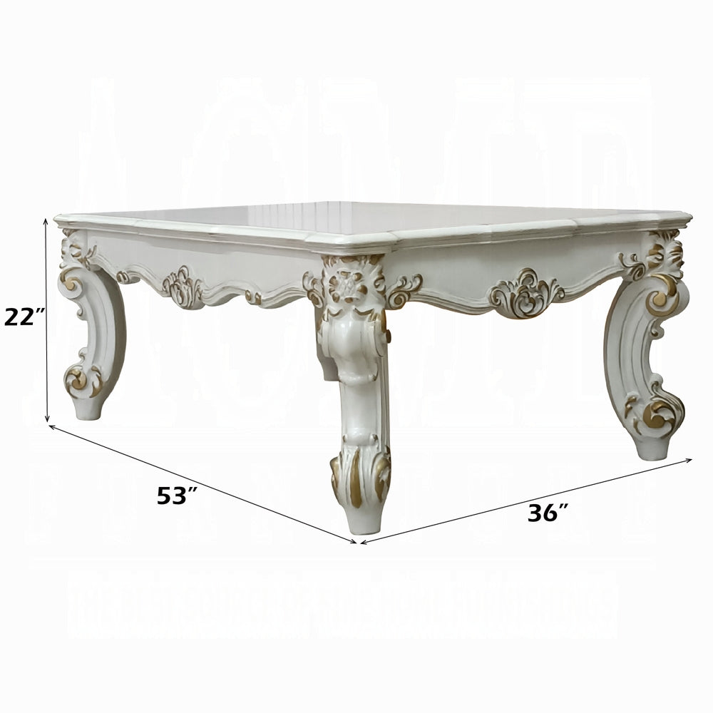 ACME Vendome II Colletion 4-Piece Living Room Set Include Sofa, Loveseat, Chair and Coffee Table, Antique Pearl Finish