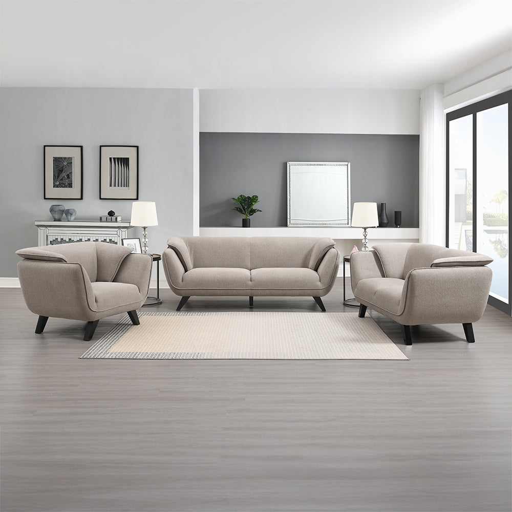 ACME Nayeli Collection 3-Piece Living Room Set Include Sofa, Loveseat and Chair, Brown Linen