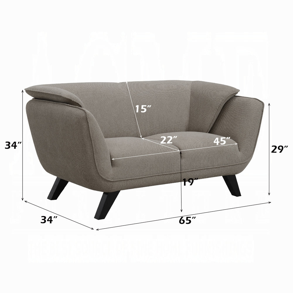 ACME Nayeli Collection 3-Piece Living Room Set Include Sofa, Loveseat and Chair, Brown Linen