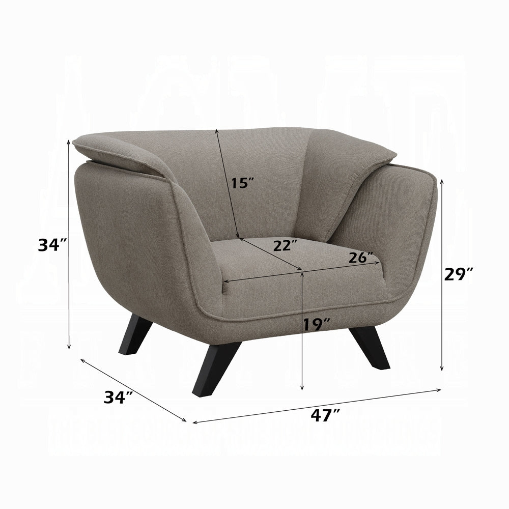 ACME Nayeli Collection 3-Piece Living Room Set Include Sofa, Loveseat and Chair, Brown Linen