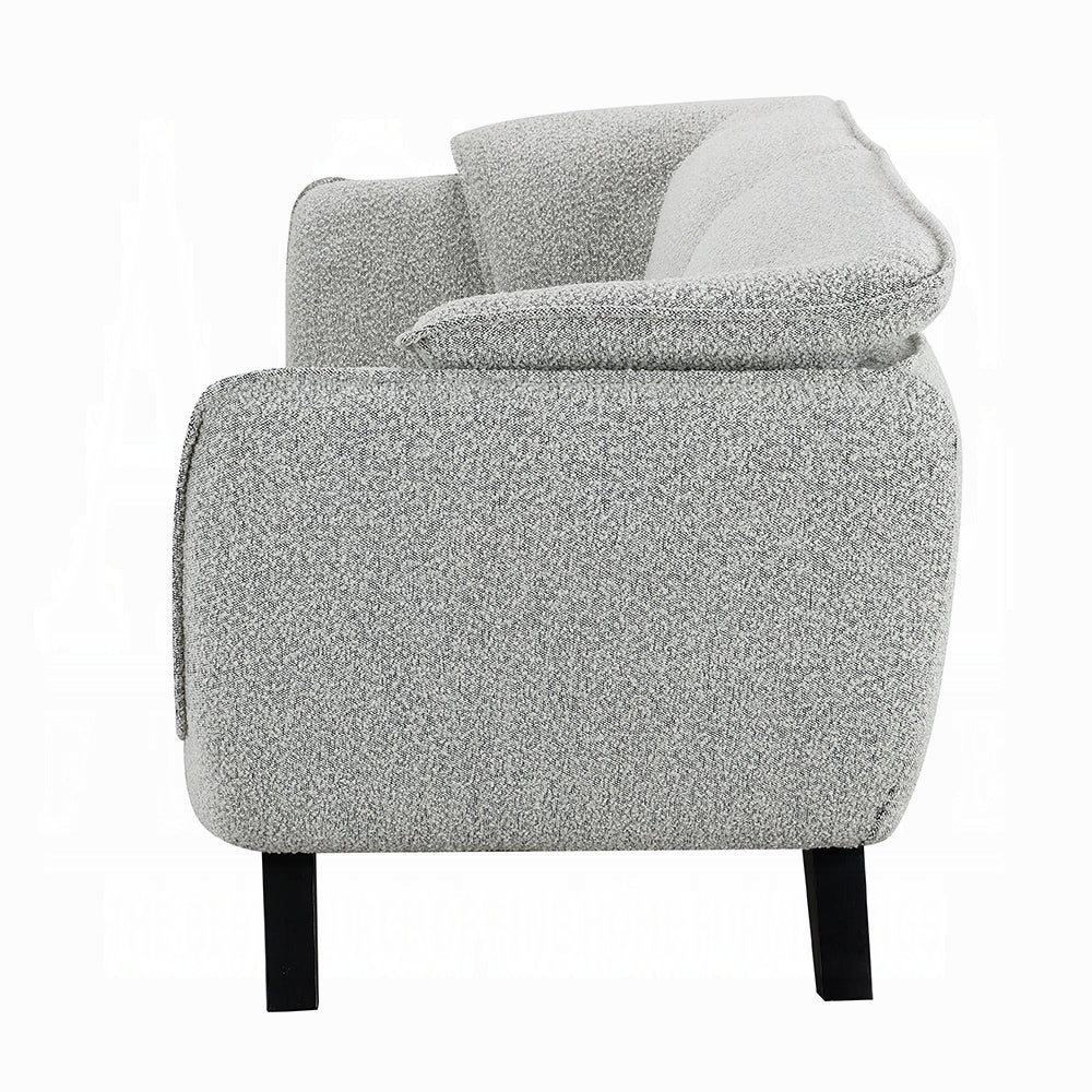 ACME Nayeli 4-Piece Living Room Set Include Sofa, Loveseat, Chair and Coffee Table, Light Gray Boucle