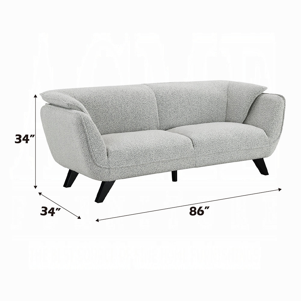 ACME Nayeli 4-Piece Living Room Set Include Sofa, Loveseat, Chair and Coffee Table, Light Gray Boucle