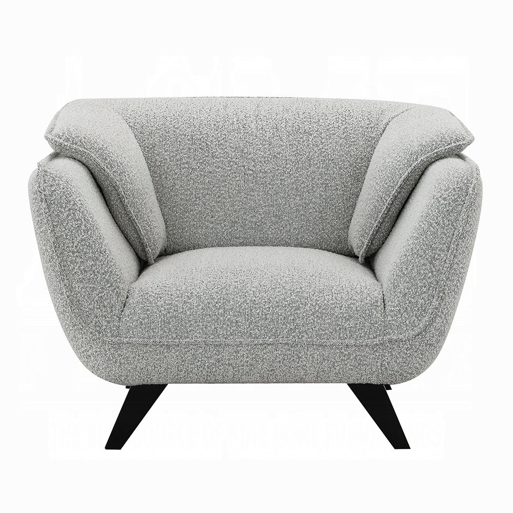 ACME Nayeli 4-Piece Living Room Set Include Sofa, Loveseat, Chair and Coffee Table, Light Gray Boucle