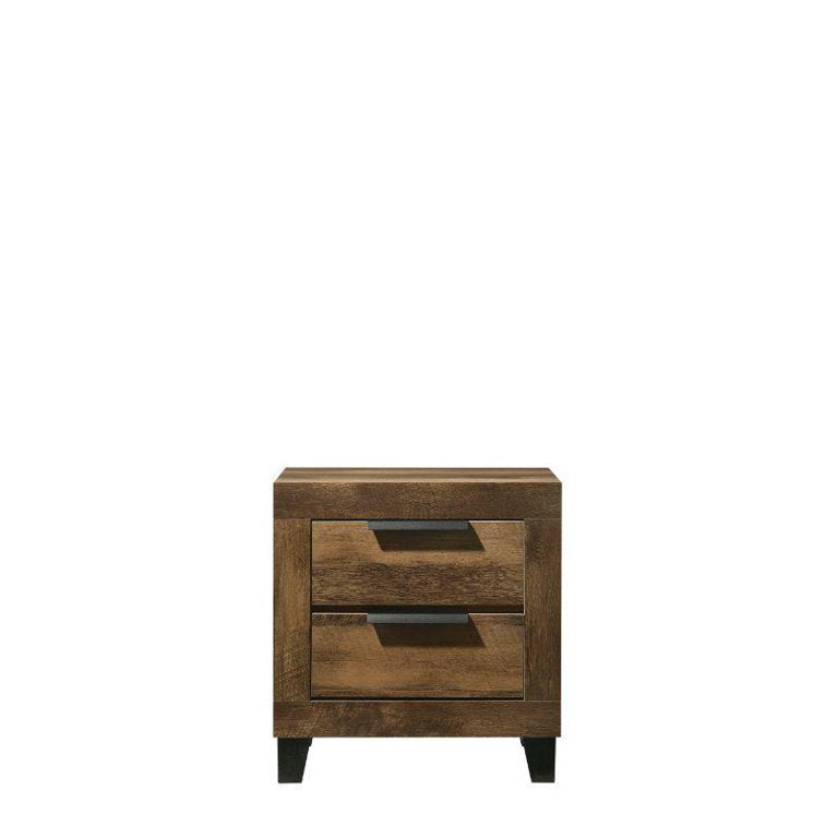 Rustic Oak Finish King Eastern 3pcs Bedroom Set Include Bed + 2 Nightstands