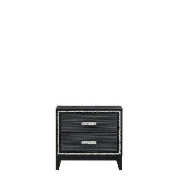 Haiden Modern Black Eastern King Bed Set 5PCS Includes Bed, 2 Nightstands, Dresser and Mirror