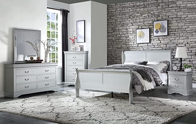 Acme 6-Piece Bedroom Set Bed, Dress, Chest, Mirror and 2 Nightstand