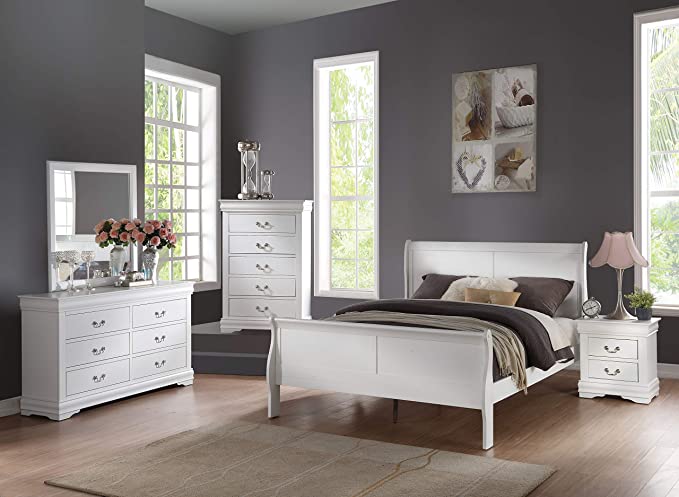 Acme 6-Piece Bedroom Set Bed, Dress, Chest, Mirror and 2 Nightstand