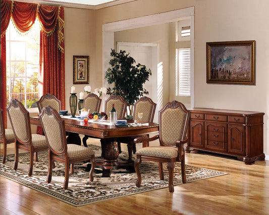 ACME Chateau De Ville 10-Piece Dining Set Include 1 Dining Extension Table, 6 Side Chairs, 2 Arm Chairs and 1 Server