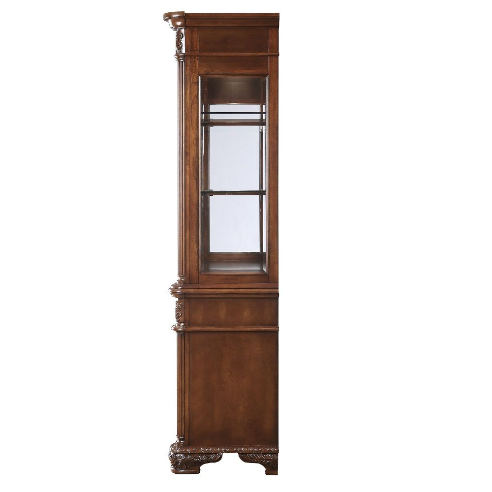 ACME Chateau De Ville 88" Kitchen Hutch with Buffet, 2 Glass Shelves, Cherry, 62" L X 21" W X 88" H