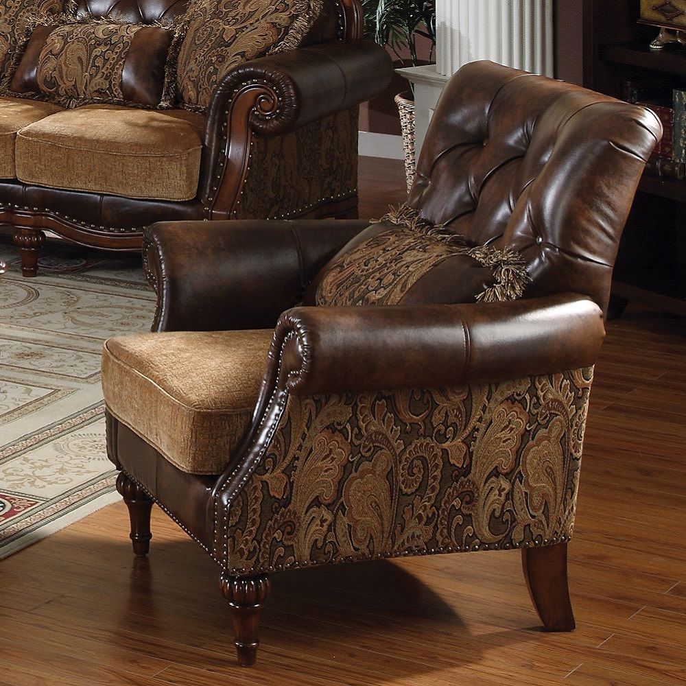 ACME Dreena Collection 4-Piece Traditional/Rustic Brown Living Room Set: Sofa, Loveseat, Chair, Coffee Table