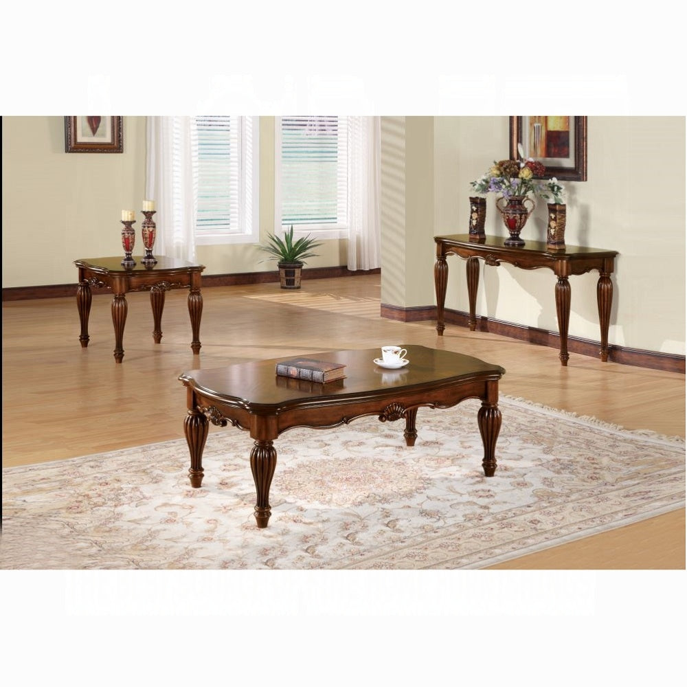 ACME Dreena Collection 4-Piece Traditional/Rustic Brown Living Room Set: Sofa, Loveseat, Chair, Coffee Table