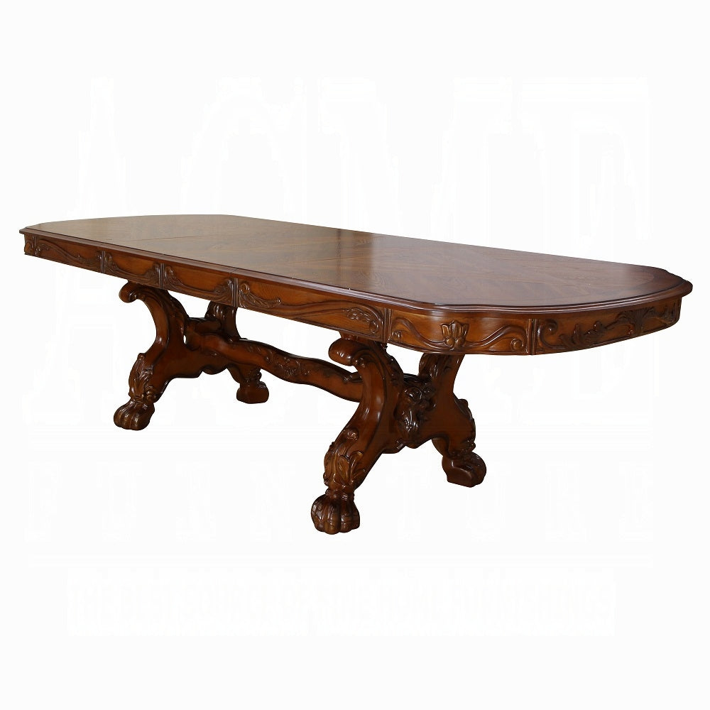 ACME Dresden 10-Piece Luxurious Formal Dining Table Set Kitchen Furniture Set Include 1 Extendable Dining Table, 6 Side Chairs, 2 Arm Chairs and Buffet & Hutch