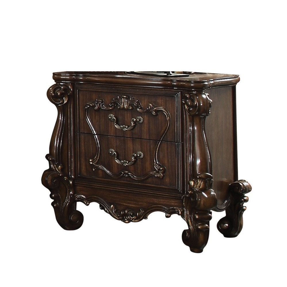 ACME Versailles Collection 6-Piece Luxury Solid Wood Bedroom Set Includes Bed, Dresser, Chest, 2 x Nightstand and Mirror, Boxspring Required