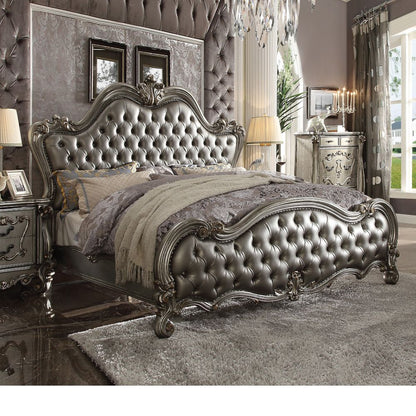 ACME Versailles Collection 6-Piece Luxury Solid Wood Bedroom Set Includes Bed, Dresser, Chest, 2 x Nightstand and Mirror, Boxspring Required