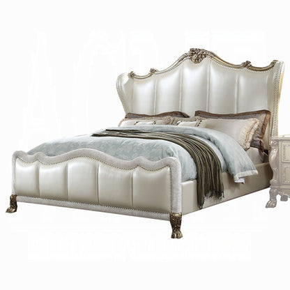 ACME Dresden Luxurious Bed, Pearl White