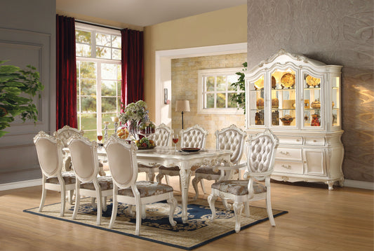 ACME Chantelle 9-Piece Luxurious Formal Dining Table Set Kitchen Furniture Set Include 1 Extendable Dining Table, 6 Side Chairs and 2 Arm Chairs, Set for 8 Persons