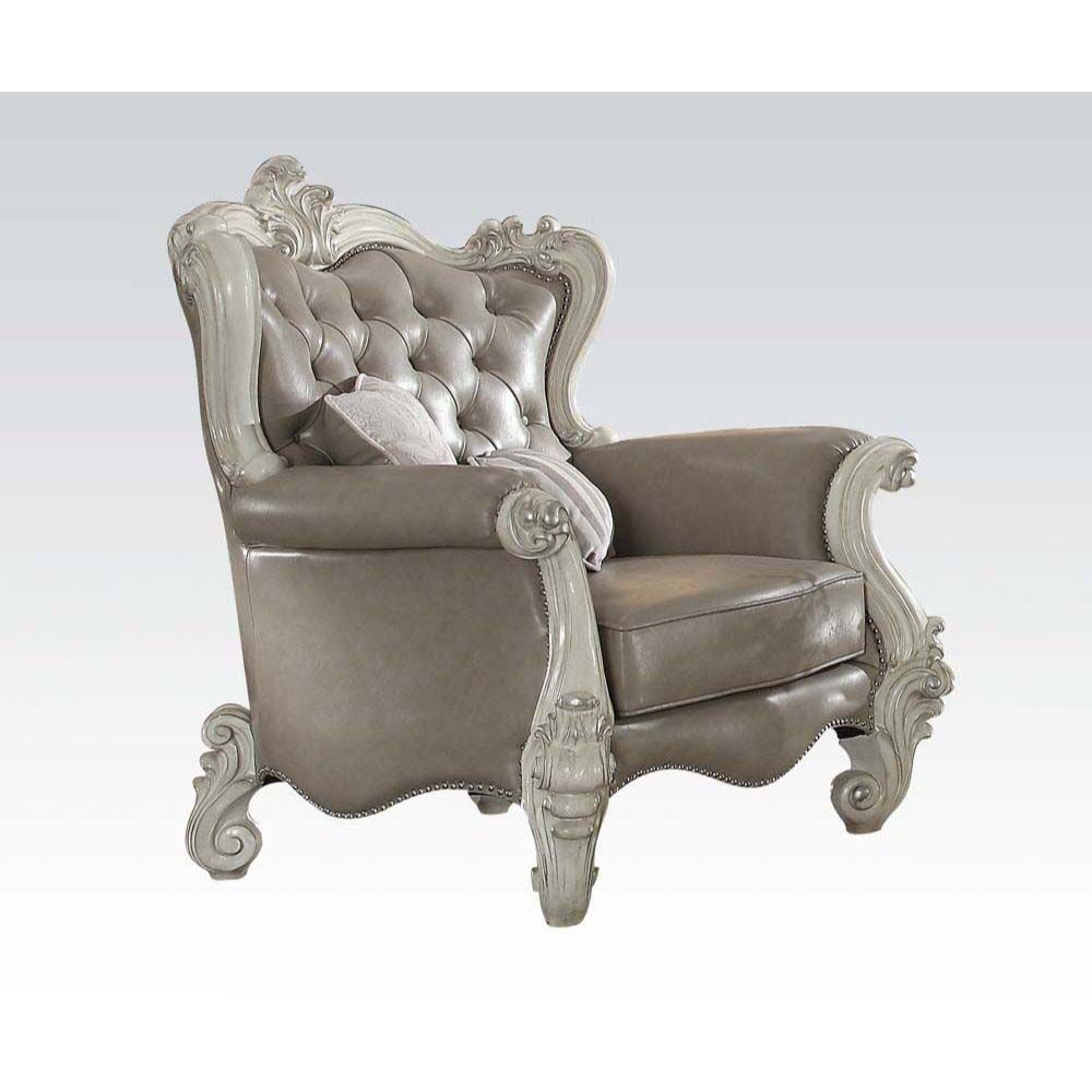 ACME Versailles Collection Luxury 4-Piece Living Room Set, Including Sofa, Loveseat, Chair and Coffee Table, Bone White