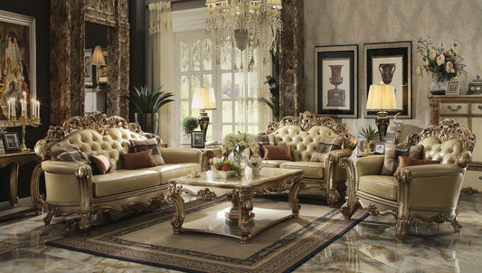 ACME Vendome Colletion 4-Piece Living Room Set Include Sofa, Loveseat, Chair and Coffee Table, Finish:
