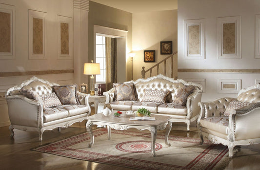 ACME Chantelle collection 4-Piece Living Room Set Include Sofa, Loveseat, Chair and Coffee Table, Formal Furniture Set