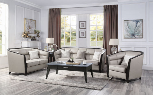 ACME Zemocryss Colletion 4-Piece Living Room Set Include Sofa, Loveseat, Chair and Coffee Table, Beige Fabric