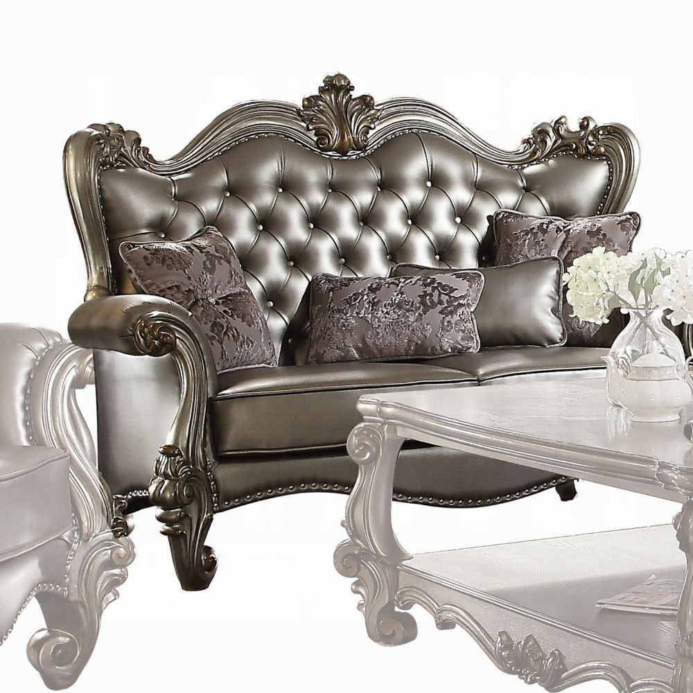 ACME Versailles Collection Luxury 4-Piece Living Room Set, Including Sofa, Loveseat, Chair and Coffee Table