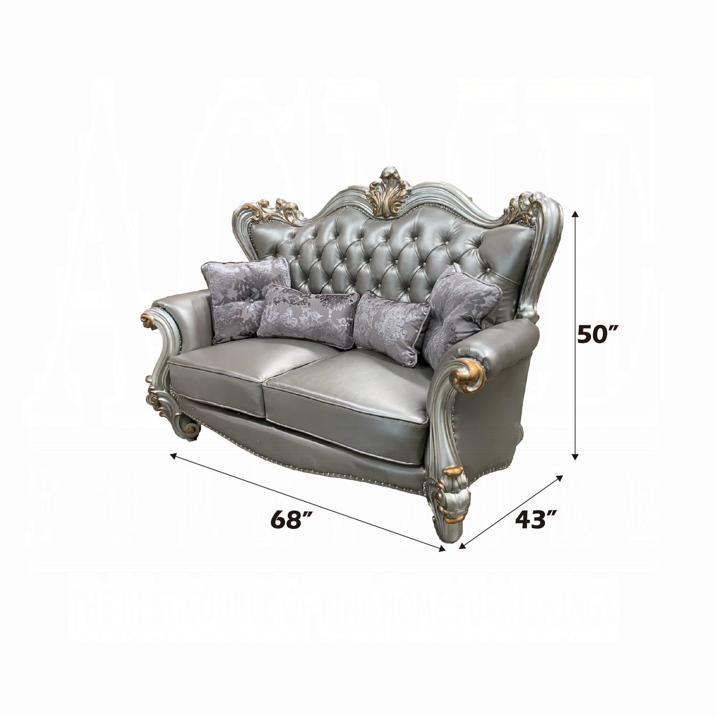 ACME Versailles Collection Luxury 4-Piece Living Room Set, Including Sofa, Loveseat, Chair and Coffee Table