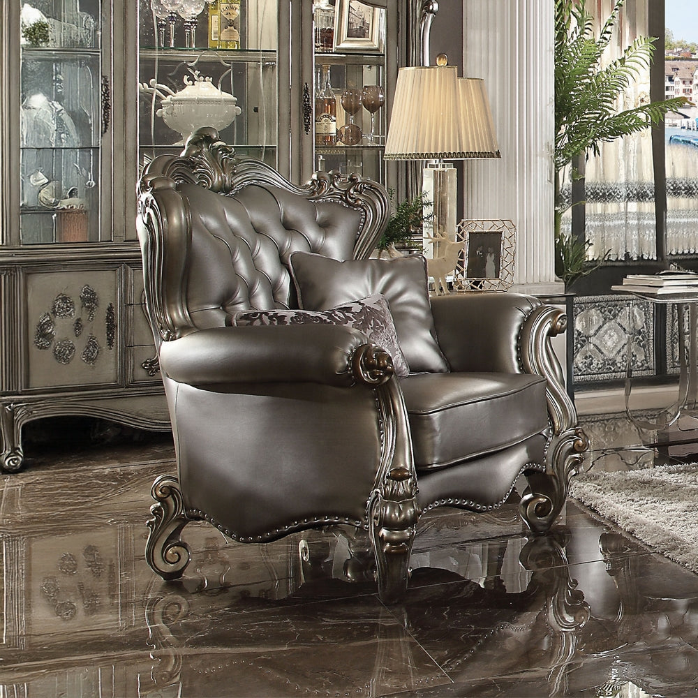 ACME Versailles Collection Luxury 4-Piece Living Room Set, Including Sofa, Loveseat, Chair and Coffee Table