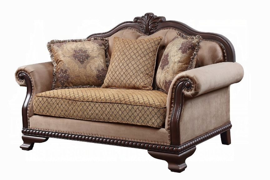 ACME Chateau De Ville Colletion 4-Piece Living Room Set Include Sofa, Loveseat, Chair and Coffee Table, Formal Furniture Set
