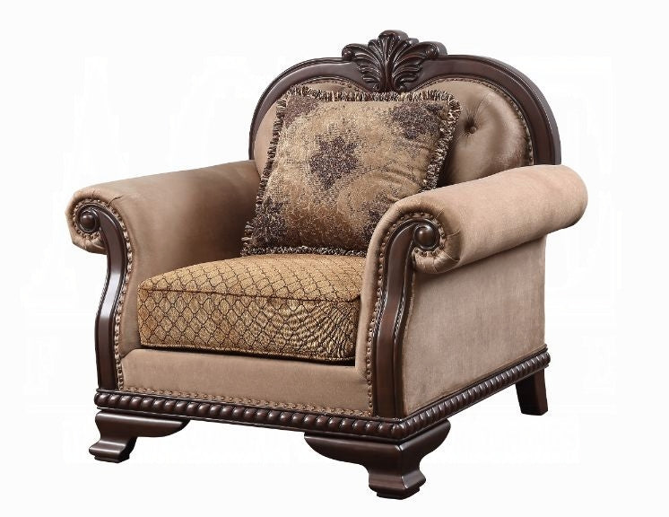 ACME Chateau De Ville Colletion 4-Piece Living Room Set Include Sofa, Loveseat, Chair and Coffee Table, Formal Furniture Set