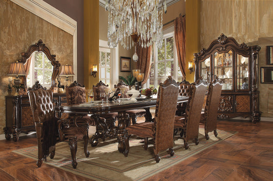 ACME Versailles 9-Piece Luxurious Formal Dining Table Set Kitchen Furniture Set Include 1 Extendable Dining Table, 6 Side Chairs and 2 Arm Chairs, Set for 8 Persons