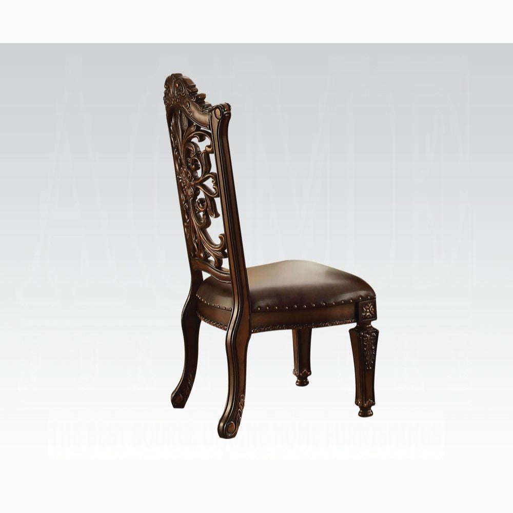 ACME Vendome 10PS Formal Dining Room Set Include 1 Dining Table, 6 Side Chairs, 2 Arm Chairs and 1 Buffet & Hutch, 8-Person Solid Wood Extendable Dining Set