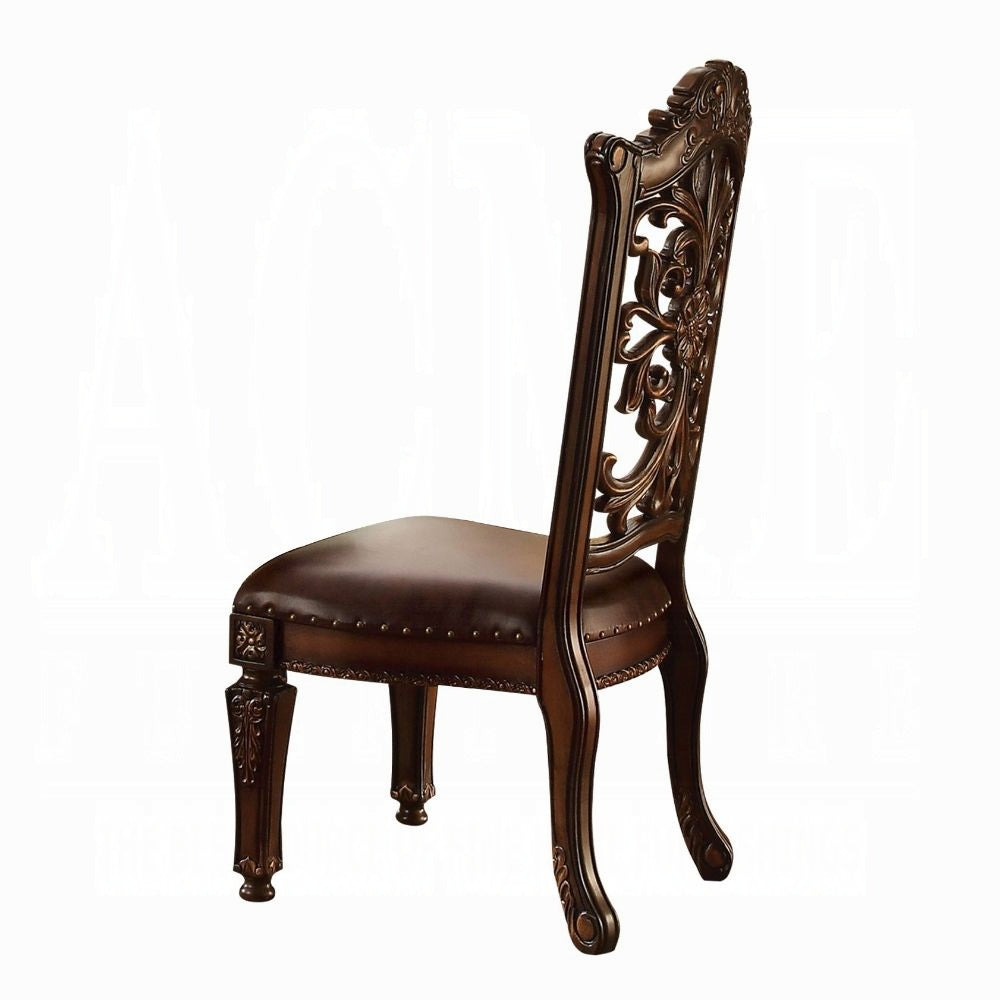 ACME Vendome 10PS Formal Dining Room Set Include 1 Dining Table, 6 Side Chairs, 2 Arm Chairs and 1 Buffet & Hutch, 8-Person Solid Wood Extendable Dining Set