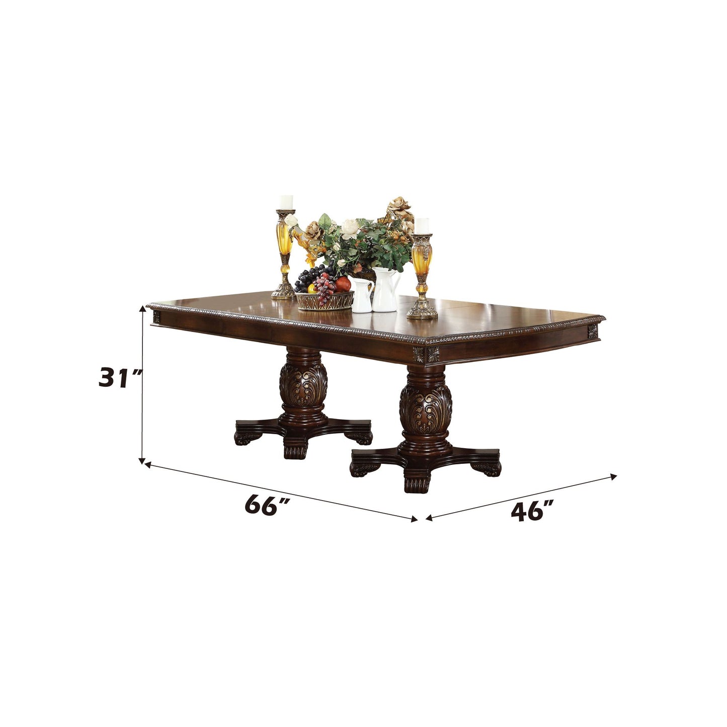 ACME Chateau De Ville 8-Piece Dining Set Include 1 Dining Extension Table, 4 Side Chairs, 2 Arm Chairs and 1 Buffet & Hutch