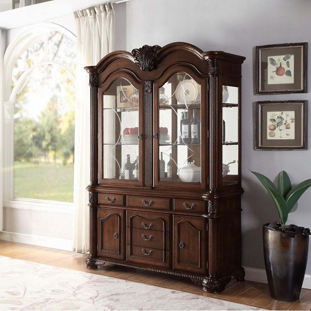 ACME Chateau De Ville 10-Piece Dining Set Include 1 Dining Extension Table, 6 Side Chairs, 2 Arm Chairs and 1 Buffet & Hutch