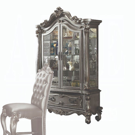 ACME Versailles Curio Antique Platinum Finish 66838