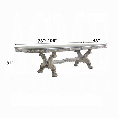 ACME Dresden 12-Piece Luxurious Formal Dining Table Set Kitchen Furniture Set Include 1 Extendable Dining Table, 8 Side Chairs, 2 Arm Chairs and Buffet & Hutch