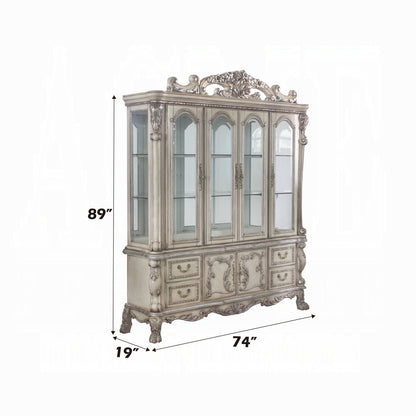 ACME Dresden 12-Piece Luxurious Formal Dining Table Set Kitchen Furniture Set Include 1 Extendable Dining Table, 8 Side Chairs, 2 Arm Chairs and Buffet & Hutch