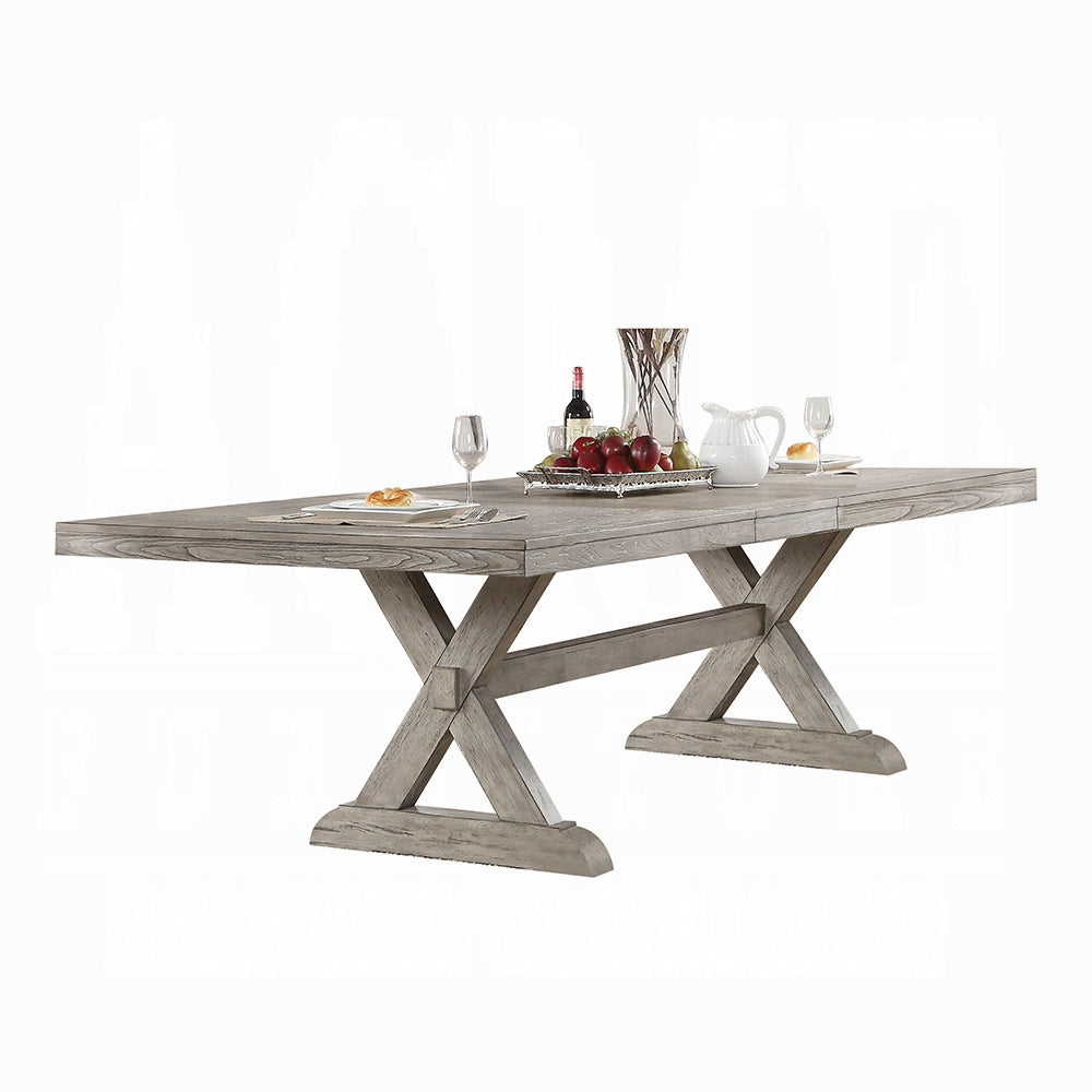ACME Rocky Kitchen Furniture Set 13pc Casual Dining Table Set Include 1 Extendable Dining Table, 10 Side Chairs and 2 Arm Chairs, 12-Person Dining Table Set, Set for 10-12 People Extendable