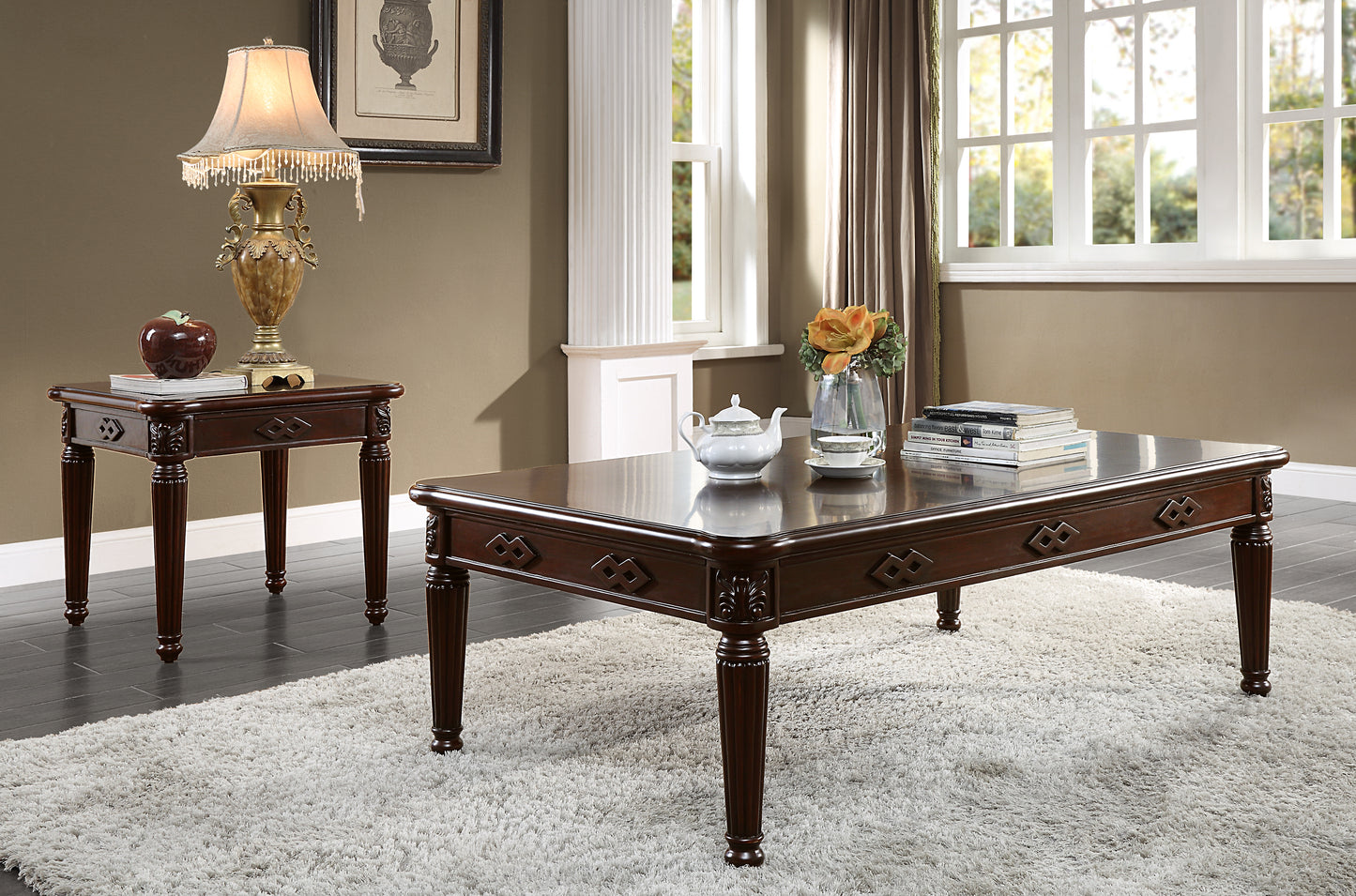 ACME Chateau De Ville Colletion 4-Piece Living Room Set Include Sofa, Loveseat, Chair and Coffee Table, Formal Furniture Set