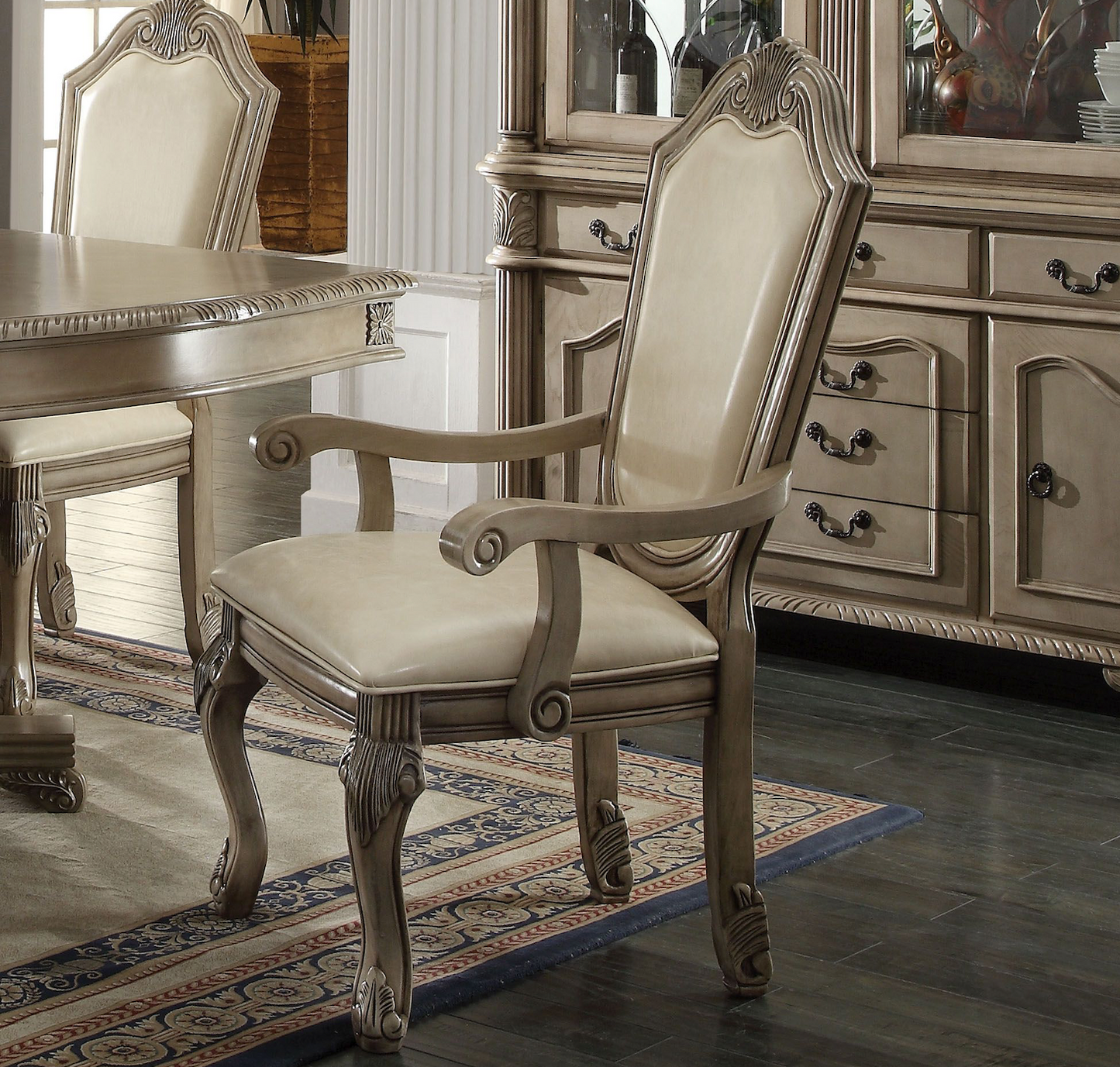 ACME Traditional 9-Piece Dining Room Set with Dining Extendable Table, 6 Side Chairs and 2 Arm Chairs, Set for 8 Persons