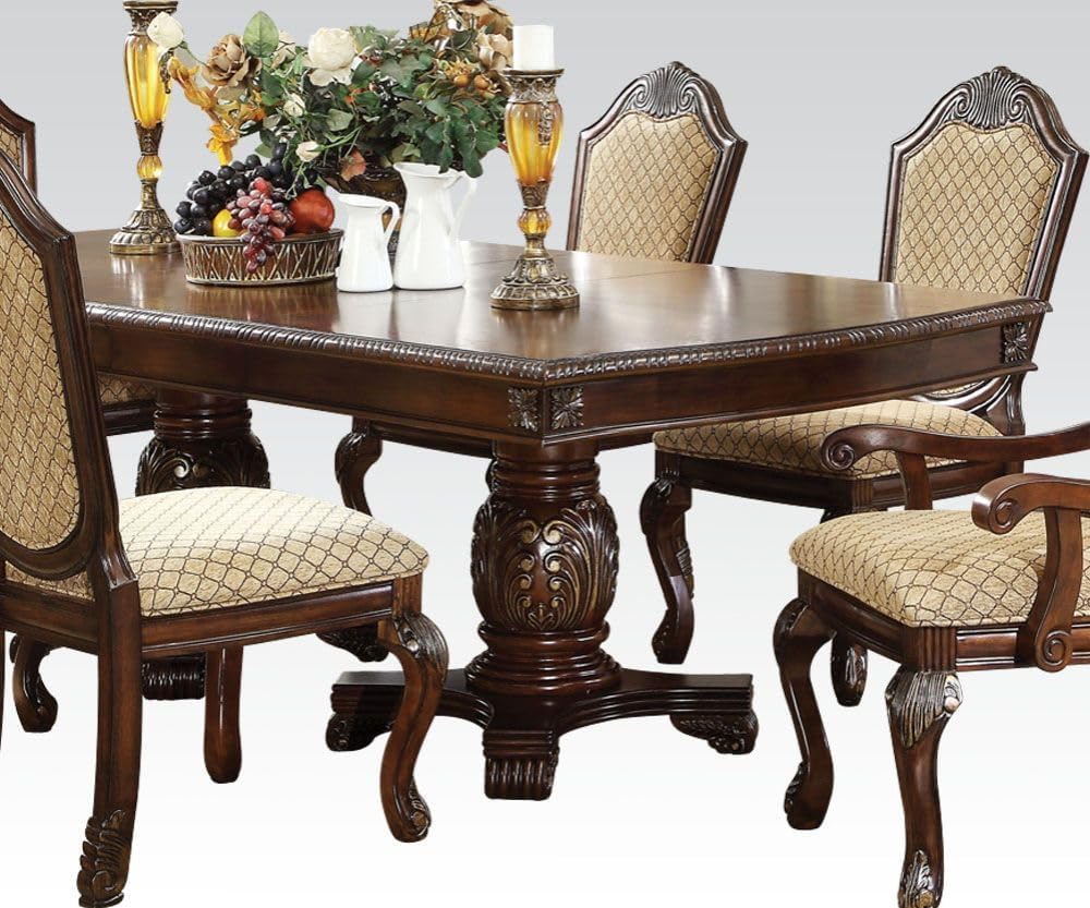 ACME Chateau De Ville 10-Piece Dining Set Include 1 Dining Extension Table, 6 Side Chairs, 2 Arm Chairs and 1 Buffet & Hutch