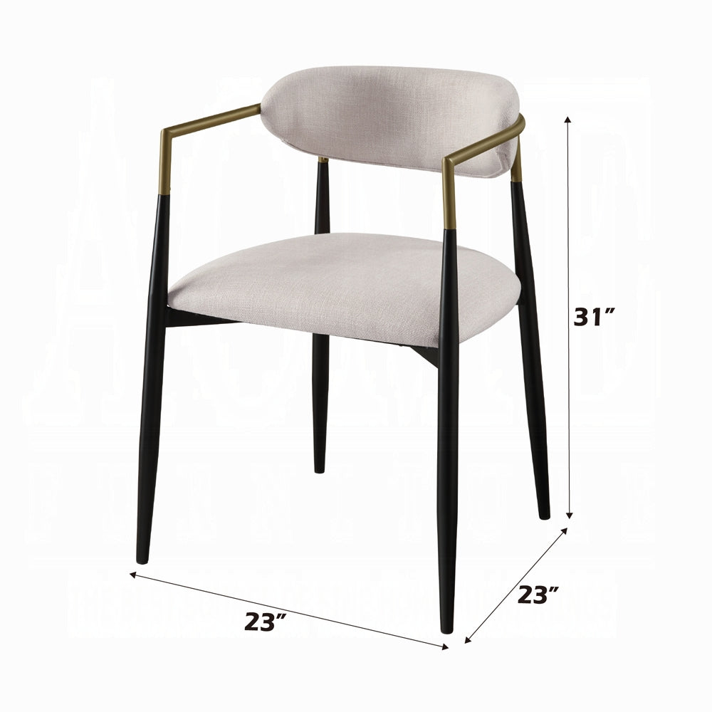 ACME Jaramillo 7-Piece Dining Set Round Dining Table W/Engineered Marble and 6 Chairs