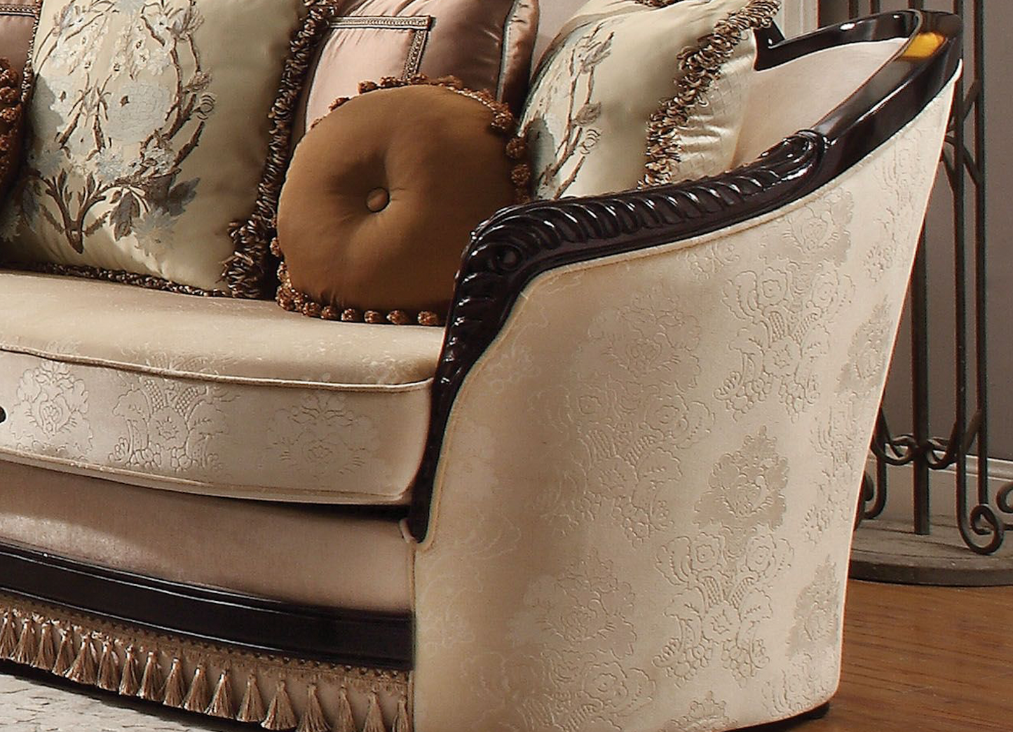 ACME Ernestine 4-Piece Living Room Set Include Sofa w/ 7 Pillows, Loveseat w/ 5 Pillows, Chair w/ 2 Pillows and Coffee Table