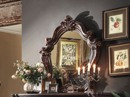 ACME Versailles Collection 6-Piece Luxury Solid Wood Bedroom Set Includes Bed, Dresser, Chest, 2 x Nightstand and Mirror, Boxspring Required