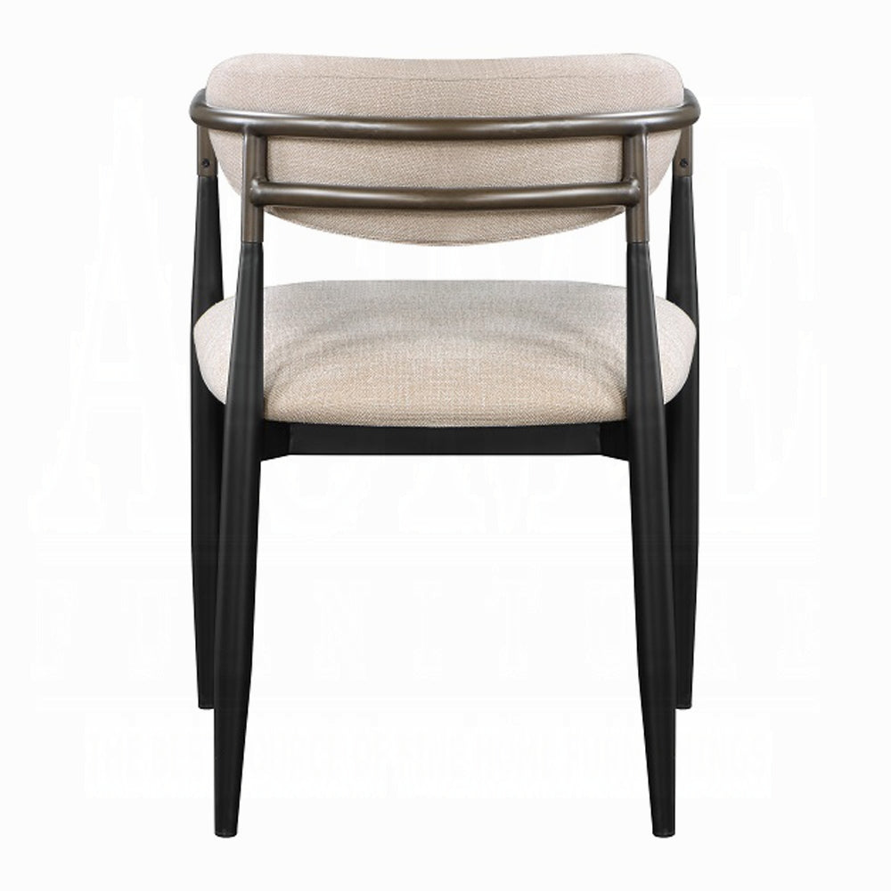 ACME Jaramillo 5-Piece Dining Set Round Dining Table W/Engineered Marble and 4 Chairs